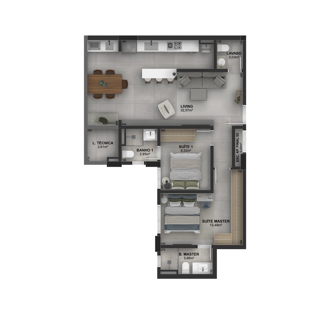 Planta Tipo Final 2 Estendida