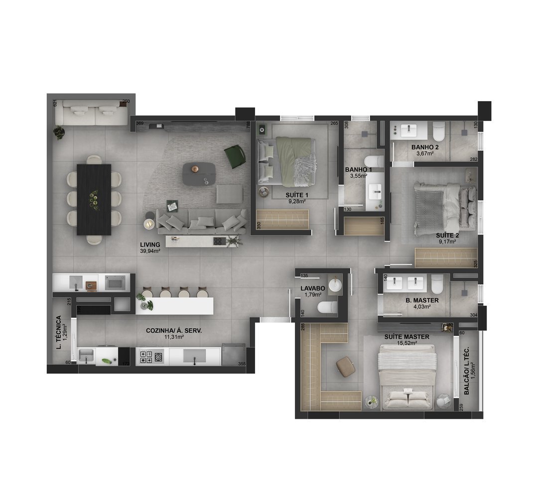 Planta Tipo Final 3 Estendida