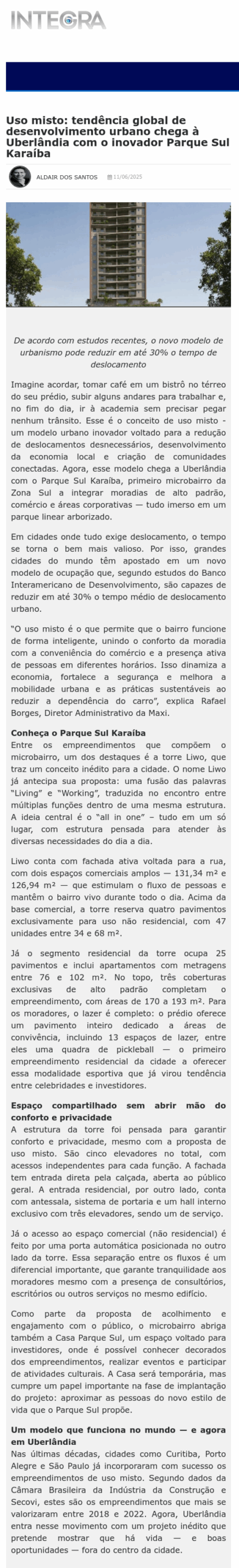 integra noticias uso misto