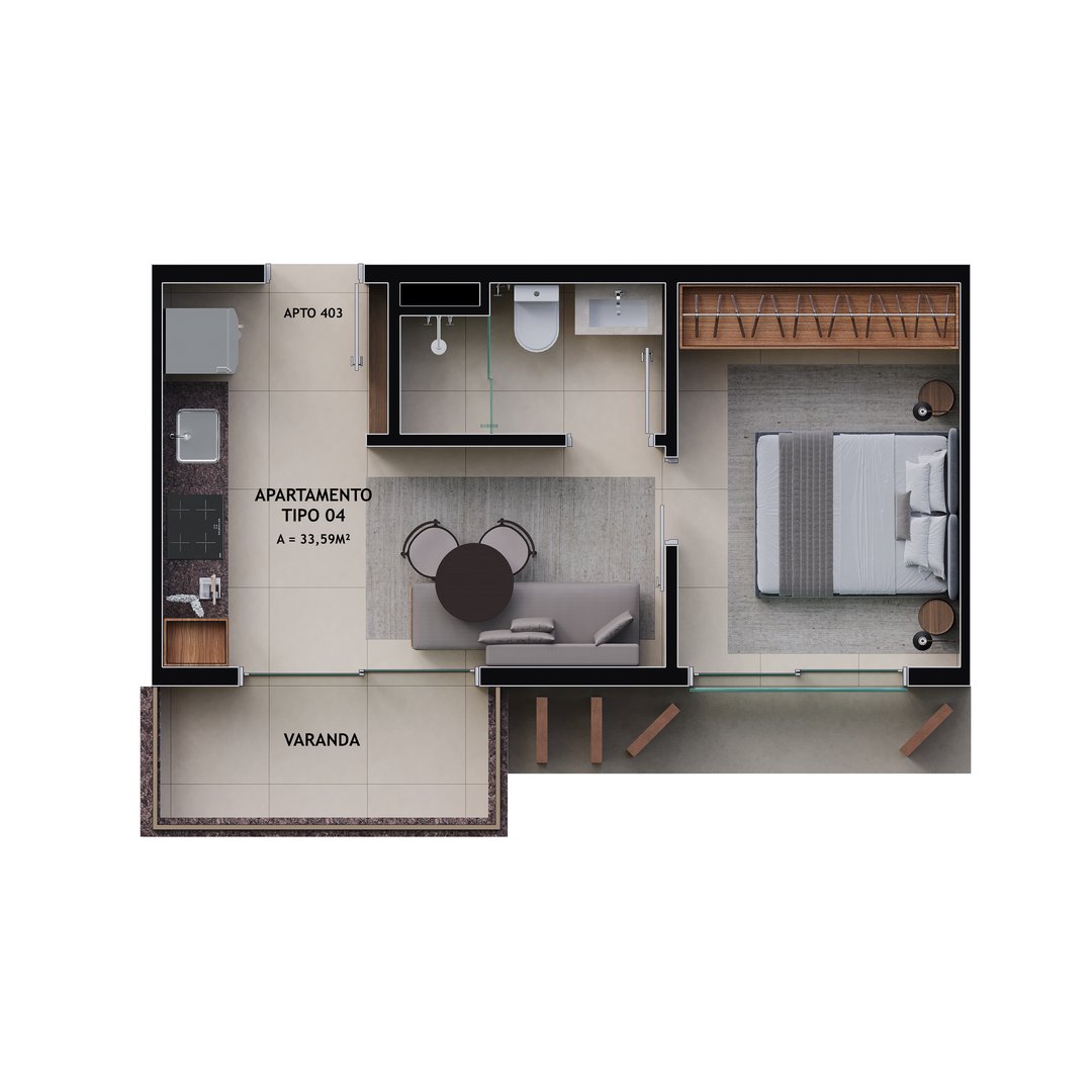 Planta Cadro Final 03 - 33 e 34m²