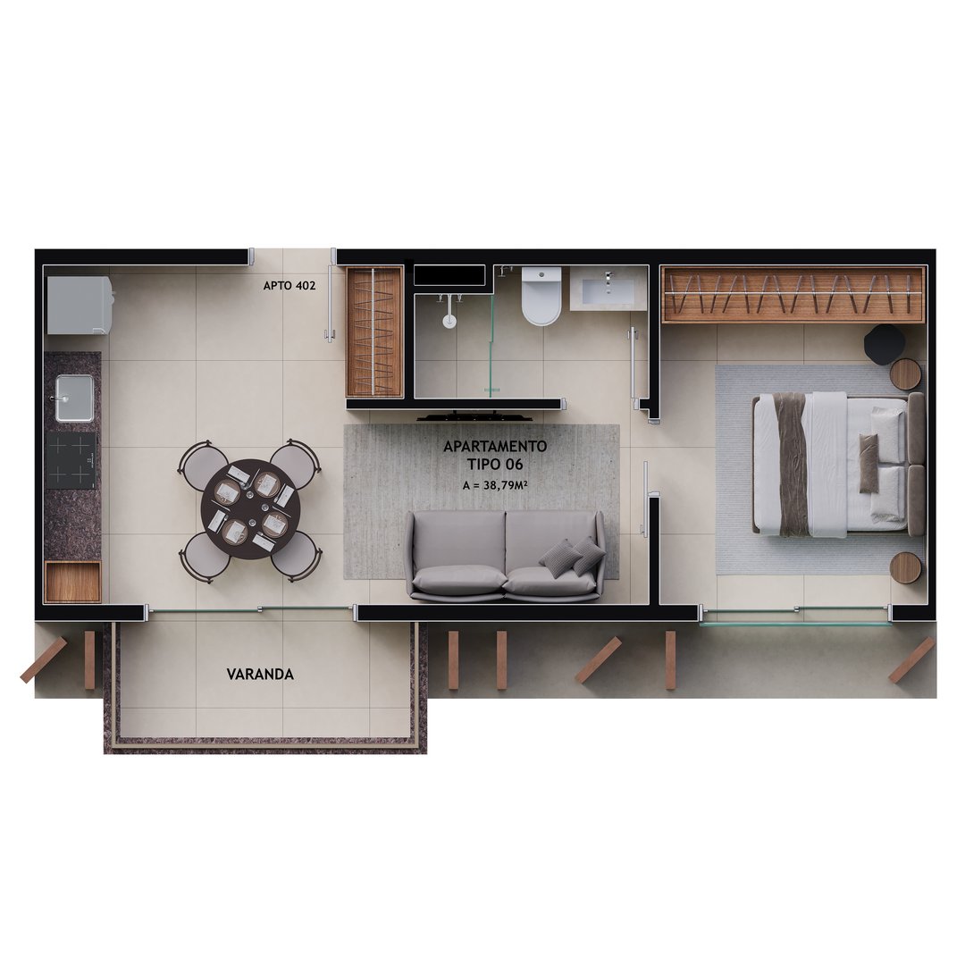 Planta Cadro Final 02 - 38 a 40m²