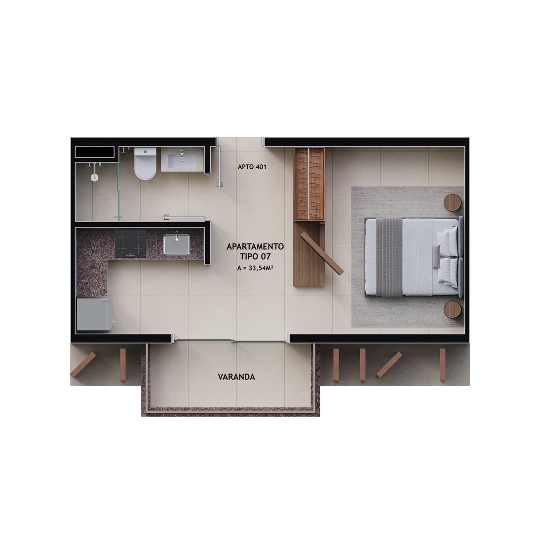 Planta Cadro Final 01 - 33m²