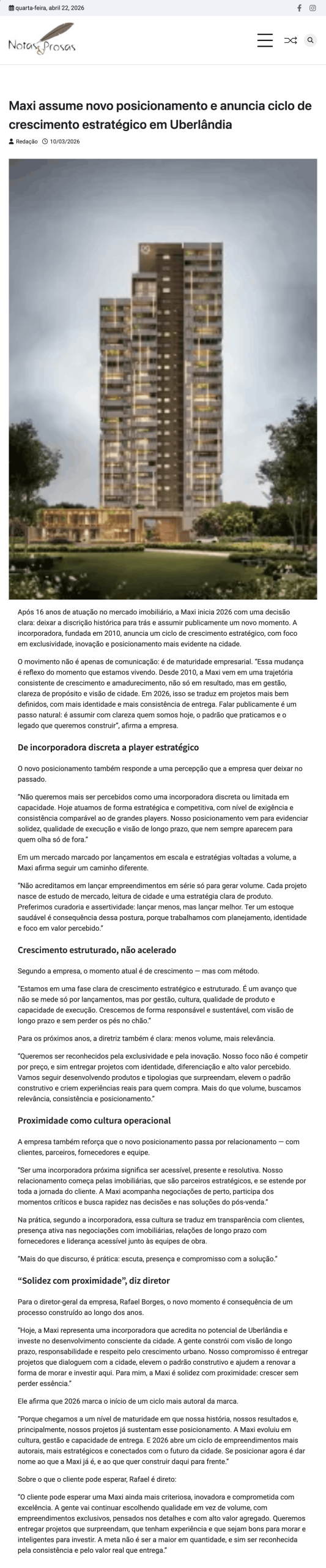 Notas e prosas